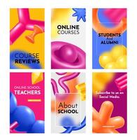 Colorful Abstract Banners for Online Education vector