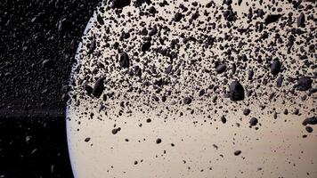 Stunning view of Saturn surrounded by its majestic rings and particles video