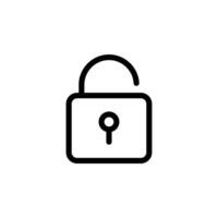unlock, padlock Simplified Icon Design vector