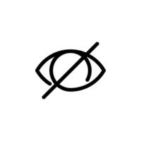 closed eye, eye slash, hide Simplified Icon Design vector