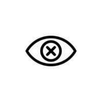 closed eye, eye slash, hide Clean-Line Icon Design Template vector