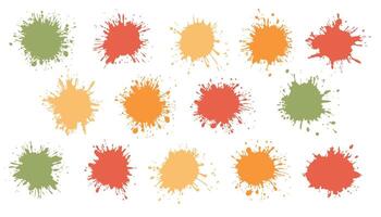 Set of Multicolored spots and drops of paint. watercolor splashes for your design. illustration vector