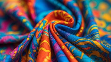 Colorful Abstract Fabric Texture Background Image. photo