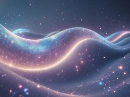 Futuristic Digital Wave with Glowing Particles in Abstract Landscape. photo