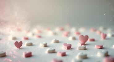 Valentine's Day Hearts Background Perfect For Adding Text Messages And Images On The Left Side Of Wallpaper photo