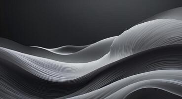 Abstract waves on black background create serene flow photo