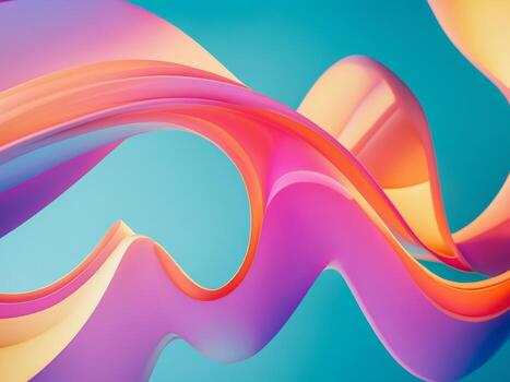 vibrante resumen diseño presentando brillante curvas en un turquesa antecedentes foto