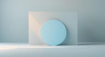 Pale blue circle and rectangle background with copy space photo
