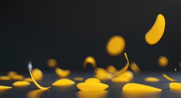 Black background with abstract yellow color photo