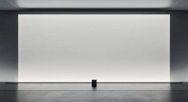 Modern Stage with Large Blank Display Screen for Business Presentations and Events photo
