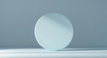 Pale blue circle and rectangle background with copy space. photo