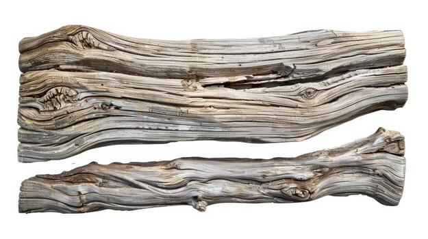 Two pieces of wood with a white background photo
