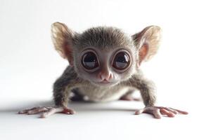 A baby monkey with big eyes and a cute face photo