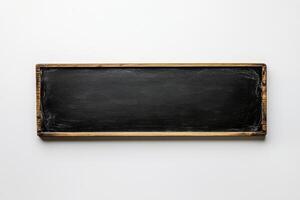 A black chalkboard with a white background photo