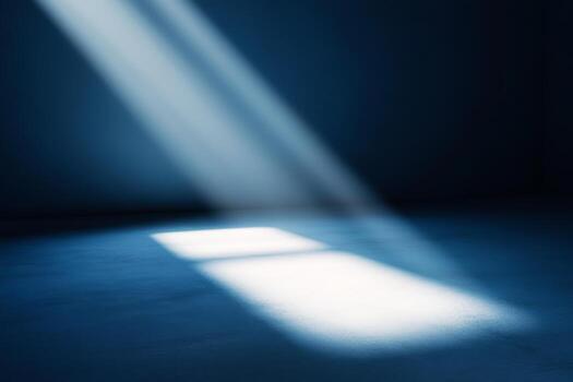 Sunlight Streaming Through Window Casting Dramatic Shadows on Empty Room Floor in Minimalist Setting photo