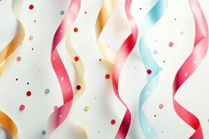 A colorful ribbon with gold, pink, and blue stripes photo