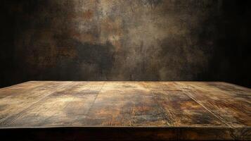 A wooden table with a black background photo