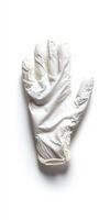 White Disposable Latex Glove on Clean White Background for Medical and Hygiene photo