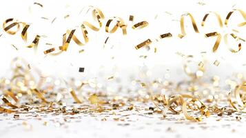 Gold streamers are falling from the sky photo