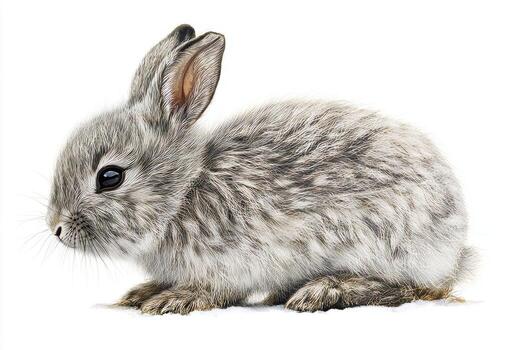 A rabbit is sitting on a white background photo