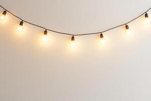 A string of lights with bulbs that are lit up photo