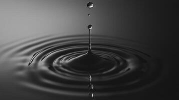 A drop of water is falling into a large body of water photo