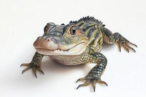 Realistic Illustration of a Young Alligator with Detailed Scales photo