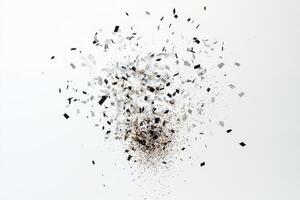 Abstract Explosion of Black and White Confetti photo