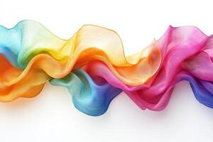 Vibrant Rainbow-Colored Fabric Waves Creating a Dynamic and Artistic Abstract Background photo