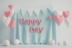 Charming pastel balloon arrangement with heart photo