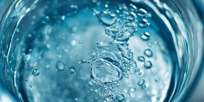 A glass of water with bubbles in it photo