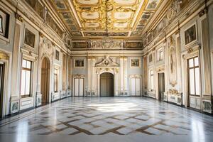 Spacious Museum Hall with Elegant Architecture and Decorative Elements photo