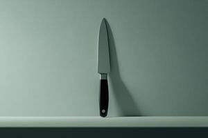 A knife is on a table photo