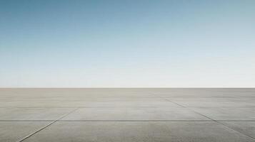 Minimalist Urban Landscape with Clear Blue Sky and Expansive Concrete Surface in Daylight photo
