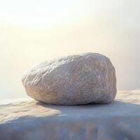 Serene Natural Rock Formation on Sunlit Landscape photo