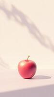 Fresh Red Apple on a Simple Background with Soft Shadows photo