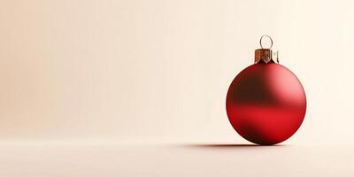 A red ornament sits on a white background photo
