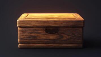 Elegant Wooden Box with Smooth Finish and Subtle Glow photo