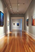 Serene Art Gallery Interior with Inviting Space for Creative Signage photo