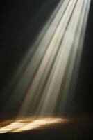 Dramatic Light Rays Shine Through Dark Space in Artistic Composition photo