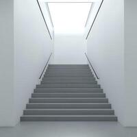 Modern Minimalist Staircase with Natural Light at Top of the Steps photo