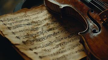 A violin and sheet music photo