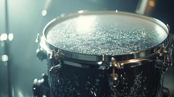 A close up of a drum on a stage photo