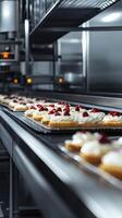Automated Pastry Production Line with Fresh Berries photo
