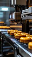 Automated Donut Production Line in a Modern Bakery photo