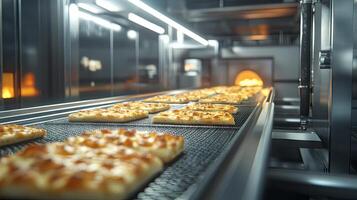Automated Pizza Production Line - Industrial Food Manufacturing photo