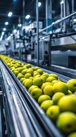 Automated Fruit Processing Line in Modern Food Factory photo