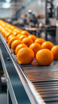 Automated Orange Processing Line in a Modern Factory photo
