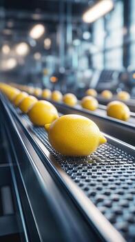 Automated Lemon Processing Line in Modern Food Factory photo