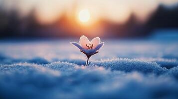 Winter Blossom in Snow A Delicate Beauty photo